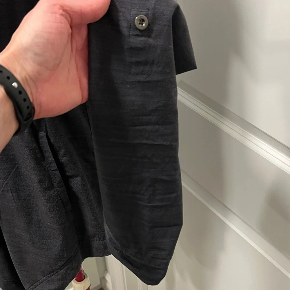 RARE LULULEMON Vitality NYC Black Heathered Hi Lo Hooded Lined Zip-Up Jacket | 4 - Picture 6 of 14